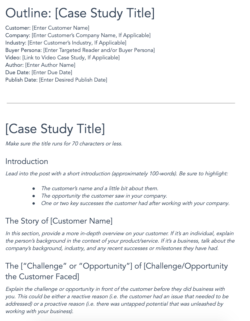 case study format word